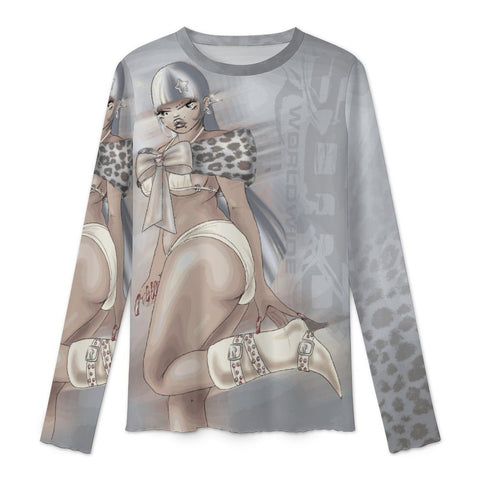 100gsm Long Sleeve Mesh T-Shirt(All-Over Printing)