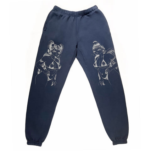 Angel Devil Sweatpants - Midnight Blue/Frosted Grey