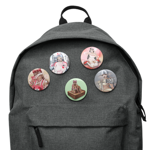 Set of pin buttons