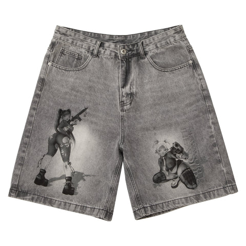 NWL Denim Shorts + DiamondCrush Studded Belt