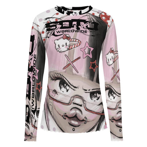 100gsm Long Sleeve Mesh T-Shirt(All-Over Printing)