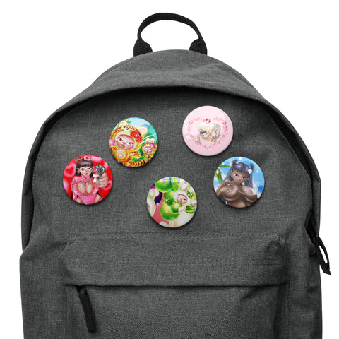 Set of pin buttons