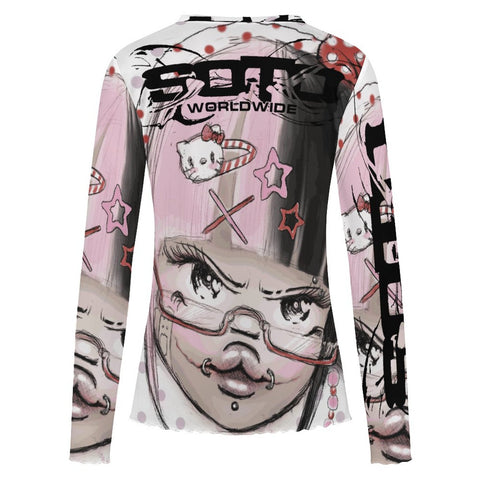 100gsm Long Sleeve Mesh T-Shirt(All-Over Printing)