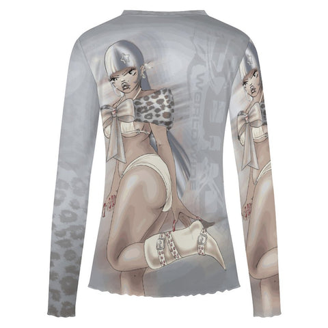 100gsm Long Sleeve Mesh T-Shirt(All-Over Printing)