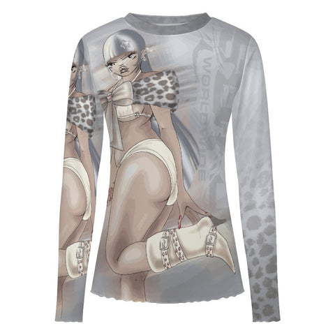100gsm Long Sleeve Mesh T-Shirt(All-Over Printing)