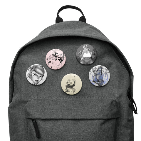 Set of pin buttons