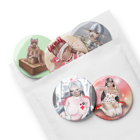 Set of pin buttons