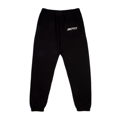 ANGEL DEVIL BLACK SWEATPANT WITH SILVER GLITTER-METALLIC