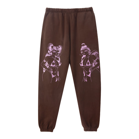Angel Devil Sweatpants - Brown/Frosted pink